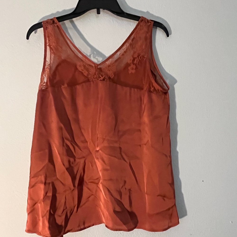 Maurice rust camisole lace trim